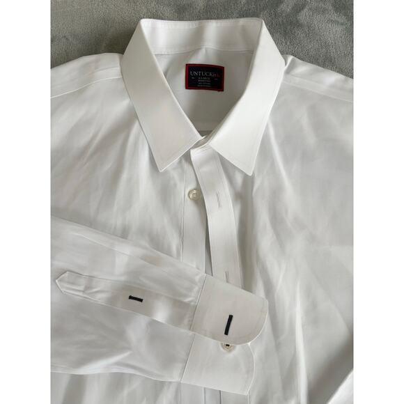 UNTUCKit Mens TWILL White Wrinkle Free Button Down Shirt XL 100% Cotton - Picture 2 of 6